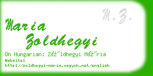 maria zoldhegyi business card